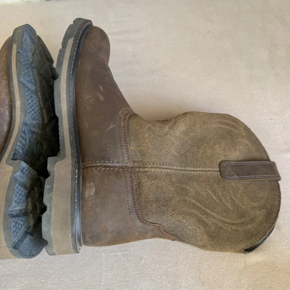 Size 10 - Ariat Style 10014238  Pull-On Distressed Brown Work Boots Men's